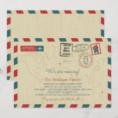 エアメール | さようならパーティー 案内状 (正面/裏面)