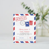 エアメール カード Save the Date (スタンド正面)