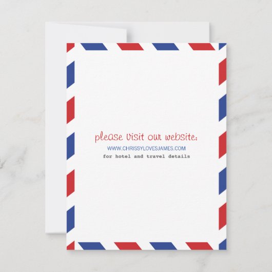 エアメール カード Save the Date (裏面)