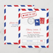 エアメール カード Save the Date (正面/裏面)