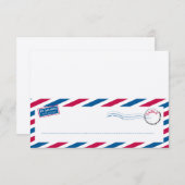 エアメール テント型 席札カード 招待状 (正面/裏面)