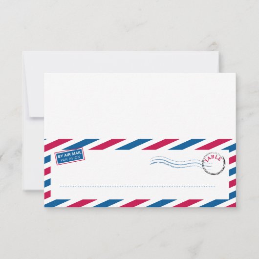 エアメール テント型 席札カード 招待状 (正面)