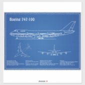 エアライナー747 – 航空機の設計図スケッチ計画AD シール (シート)