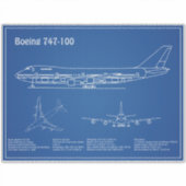 エアライナー747 – 航空機の設計図スケッチ計画AD シール (正面)