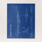 エアライナー747 – 航空機の設計図スケッチ計画AD ジグソーパズル (縦)
