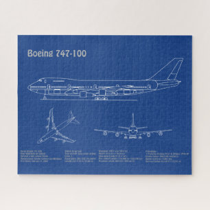 エアライナー747 – 航空機の設計図スケッチ計画AD ジグソーパズル