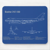 エアライナー747 – 航空機の設計図スケッチ計画AD マウスパッド (正面)