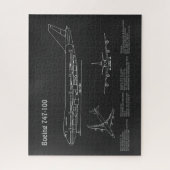 エアライナー747 – 航空機の設計図スケッチ計画PD ジグソーパズル (縦)