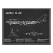 エアライナー747 – 航空機の設計図スケッチ計画PD フォトプリント (正面)