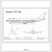 エアライナー747 – 飛行機の設計図スケッチ計画BD シール (シート)