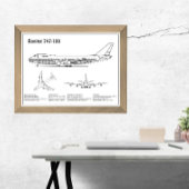 エアライナー747 – 飛行機の設計図スケッチ計画BD フォトプリント           