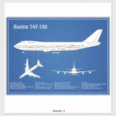 エアライナー747 – 飛行機設計図スケッチ計画ABD シール (シート)