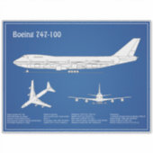 エアライナー747 – 飛行機設計図スケッチ計画ABD シール (正面)