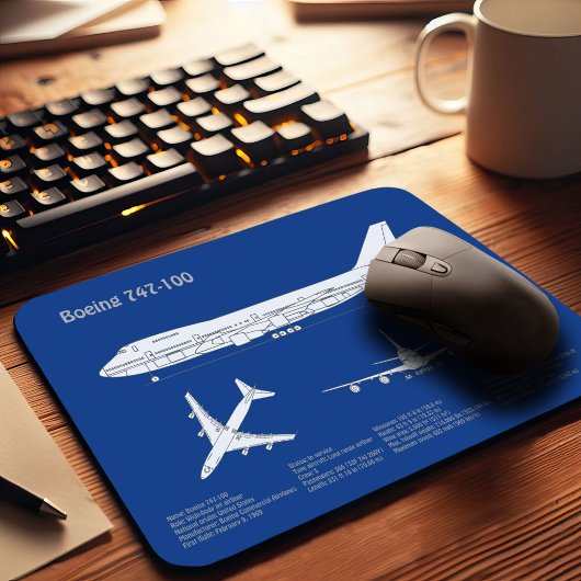 エアライナー747 – 飛行機設計図スケッチ計画ABD マウスパッド