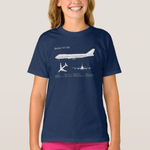 エアライナー747 – 飛行機設計図スケッチ計画ABD Tシャツ