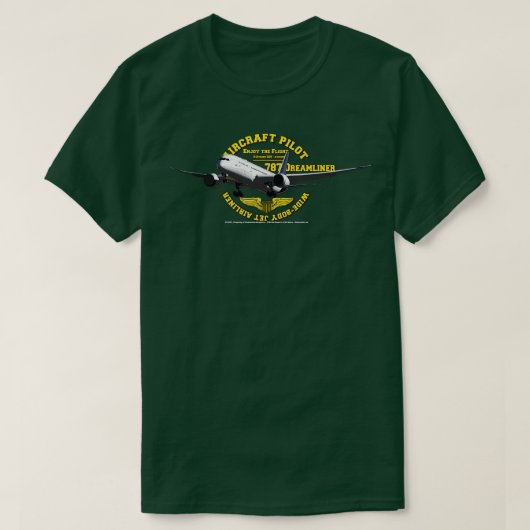 エアライナー787ドリームライナーパイロット Tシャツ (デザイン正面)