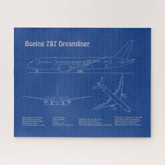 エアライナー787 – 航空機の設計図スケッチ計画AD ジグソーパズル (横)
