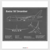 エアライナー787 – 航空機の設計図スケッチ計画PD シール (シート)
