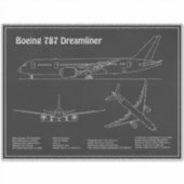 エアライナー787 – 航空機の設計図スケッチ計画PD シール (正面)