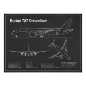 エアライナー787 – 航空機の設計図スケッチ計画PD フォトプリント            (正面)