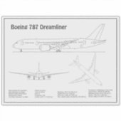 エアライナー787 – 飛行機の設計図スケッチ計画BD シール (正面)