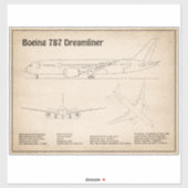 エアライナー787 – 飛行機の設計図スケッチ計画SD シール (シート)