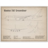 エアライナー787 – 飛行機の設計図スケッチ計画SD シール (正面)