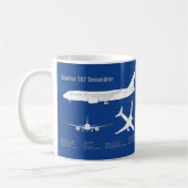 エアライナー787 – 飛行機設計図スケッチ計画ABD コーヒーマグカップ (左)