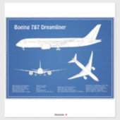 エアライナー787 – 飛行機設計図スケッチ計画ABD シール (シート)