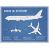 エアライナー787 – 飛行機設計図スケッチ計画ABD シール (正面)