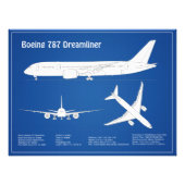 エアライナー787 – 飛行機設計図スケッチ計画ABD フォトプリント            (正面)