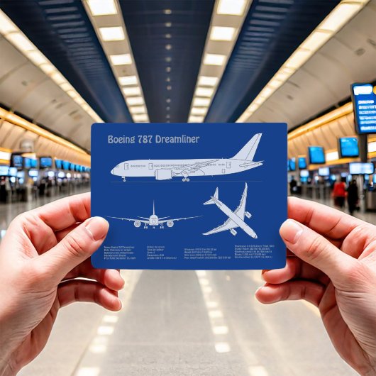 エアライナー787 – 飛行機設計図スケッチ計画ABD ポストカード