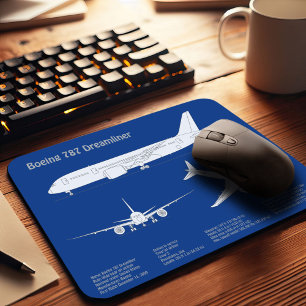 エアライナー787 – 飛行機設計図スケッチ計画ABD マウスパッド