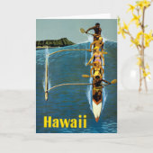 エアラインの統一されたハワイへの旅行ポスター カード (黄色い花)