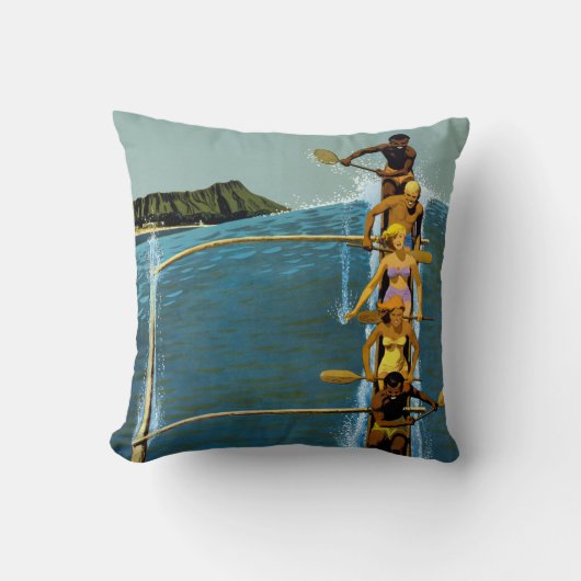 エアラインの統一されたハワイへの旅行ポスター クッション (正面)