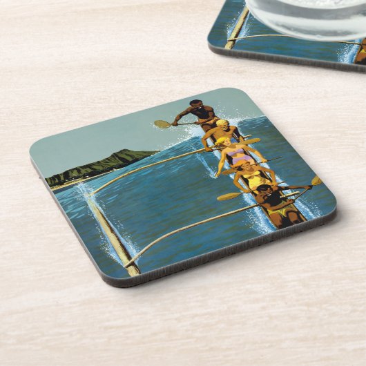 エアラインの統一されたハワイへの旅行ポスター コースター (左側)