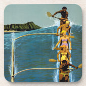 エアラインの統一されたハワイへの旅行ポスター コースター (正面)