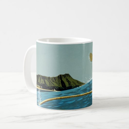 エアラインの統一されたハワイへの旅行ポスター コーヒーマグカップ (正面左)