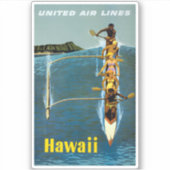 エアラインの統一されたハワイへの旅行ポスター シール (正面)