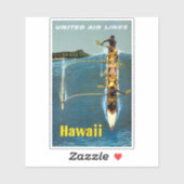 エアラインの統一されたハワイへの旅行ポスター シール (シート)