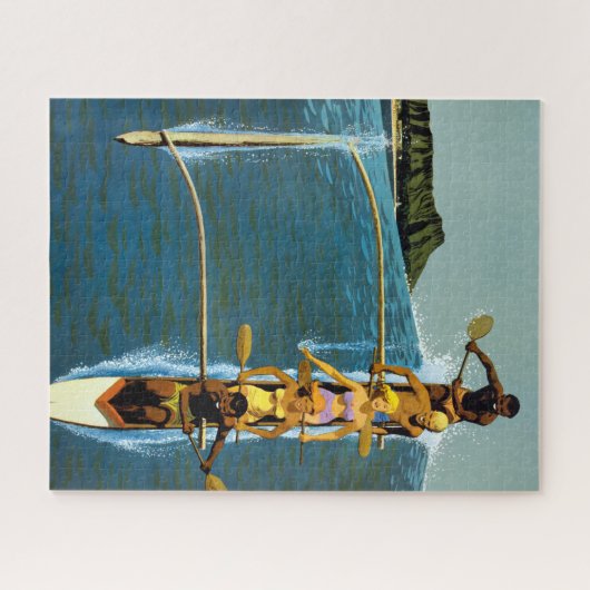 エアラインの統一されたハワイへの旅行ポスター ジグソーパズル (横)