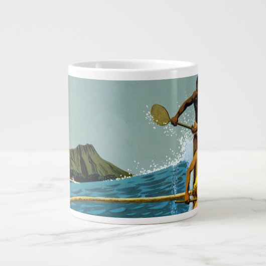 エアラインの統一されたハワイへの旅行ポスター ジャンボコーヒーマグカップ (正面)