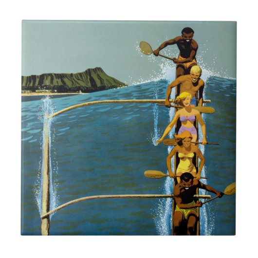 エアラインの統一されたハワイへの旅行ポスター タイル (正面)