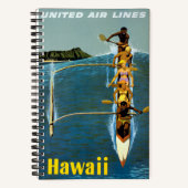 エアラインの統一されたハワイへの旅行ポスター ノートブック (正面)
