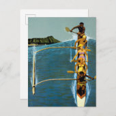 エアラインの統一されたハワイへの旅行ポスター ポストカード (正面/裏面)