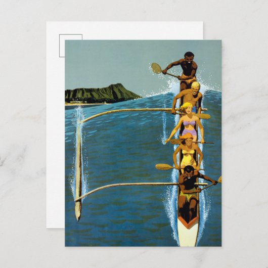 エアラインの統一されたハワイへの旅行ポスター ポストカード (正面/裏面)