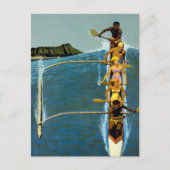 エアラインの統一されたハワイへの旅行ポスター ポストカード (正面)