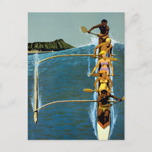 エアラインの統一されたハワイへの旅行ポスター ポストカード (正面)