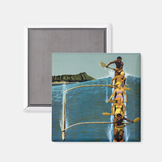 エアラインの統一されたハワイへの旅行ポスター マグネット (正面/裏面)