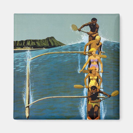 エアラインの統一されたハワイへの旅行ポスター マグネット (正面)